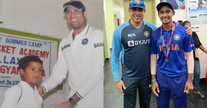 Shaik Rasheed with VVS Laxman
