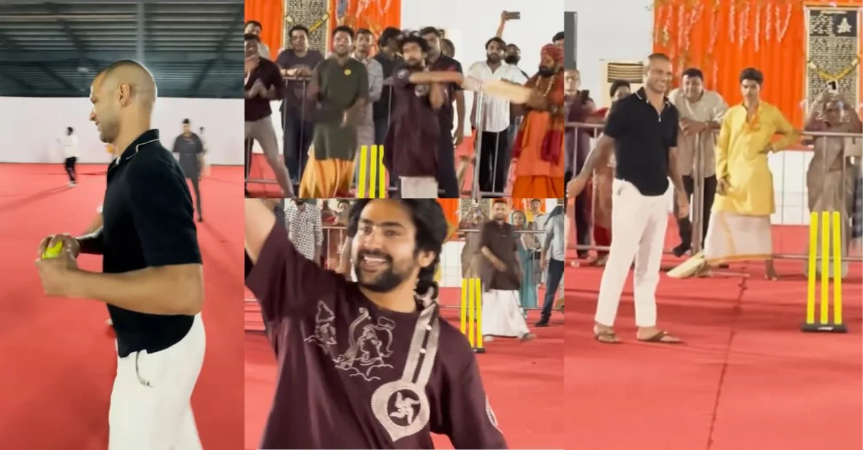 WATCH: Shikhar Dhawan takes spiritual trip to Bageshwar Dham; plays cricket with Baba Bageshwar
