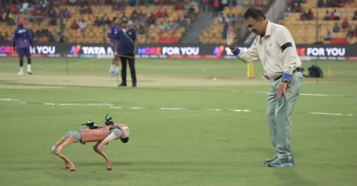 WATCH: Sunny Gavaskar’s playful dance with IPL’s Robot Dog ‘Champak’