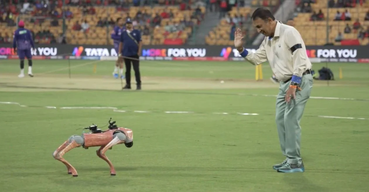 WATCH: Sunny Gavaskar’s playful dance with IPL’s Robot Dog ‘Champak’