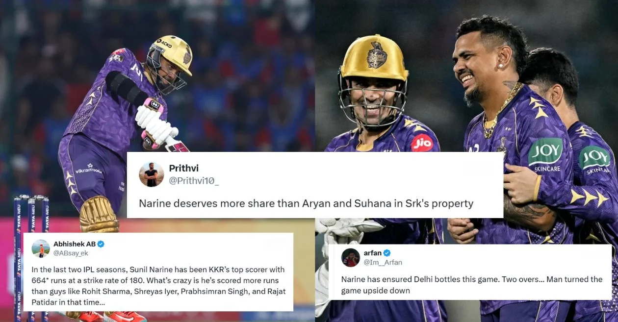 IPL 2025: Fans react as Sunil Narine’s all-round heroics helps KKR edge past Delhi Capitals in a high scoring encounter