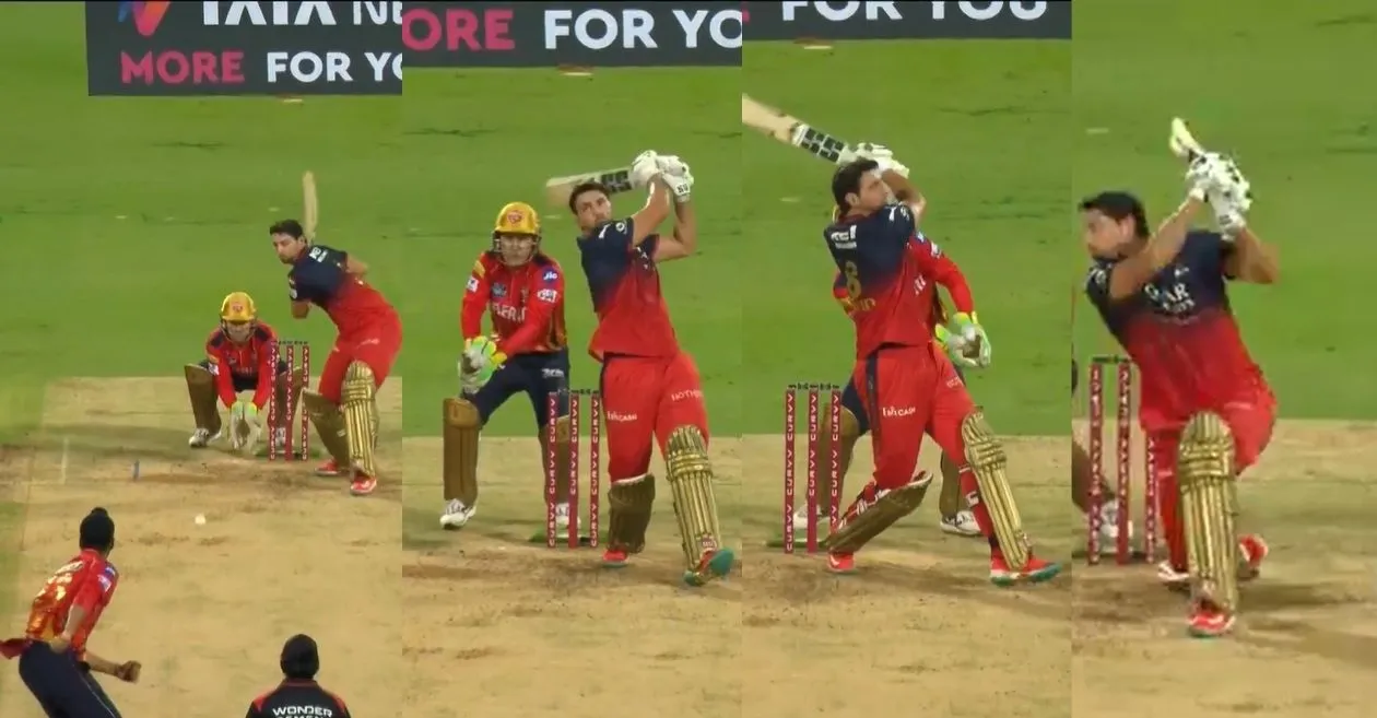 WATCH: Tim David sends Harpreet Brar for three consecutive sixes during RCB vs PBKS match in IPL 2025