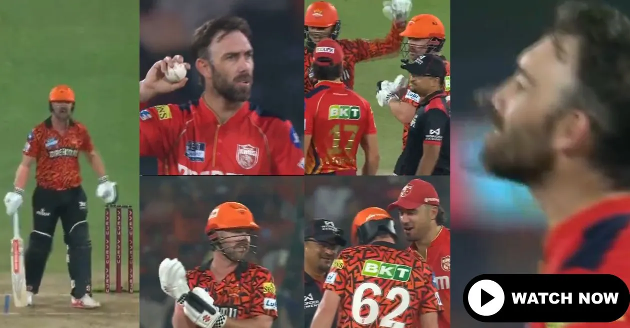 WATCH: Travis Head and Glenn Maxwell engage in a verbal exchange during SRH vs PBKS match in IPL 2025