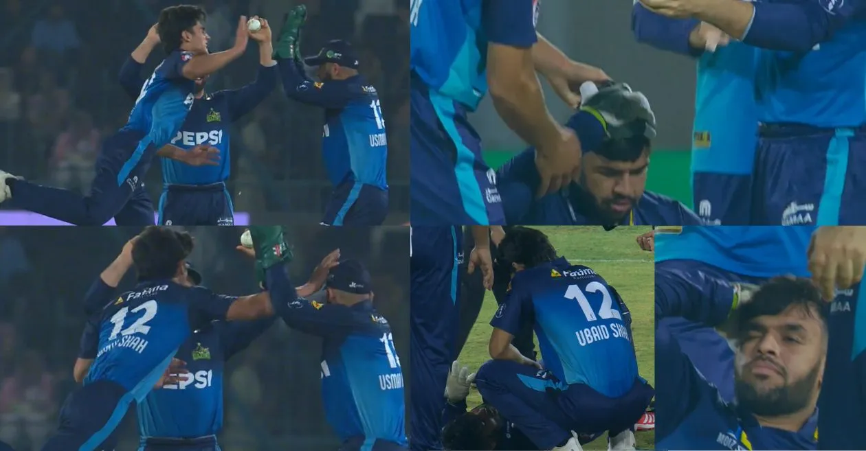 WATCH: Ubaid Shah unintentionally hits Usman Khan on his head during PSL 2025