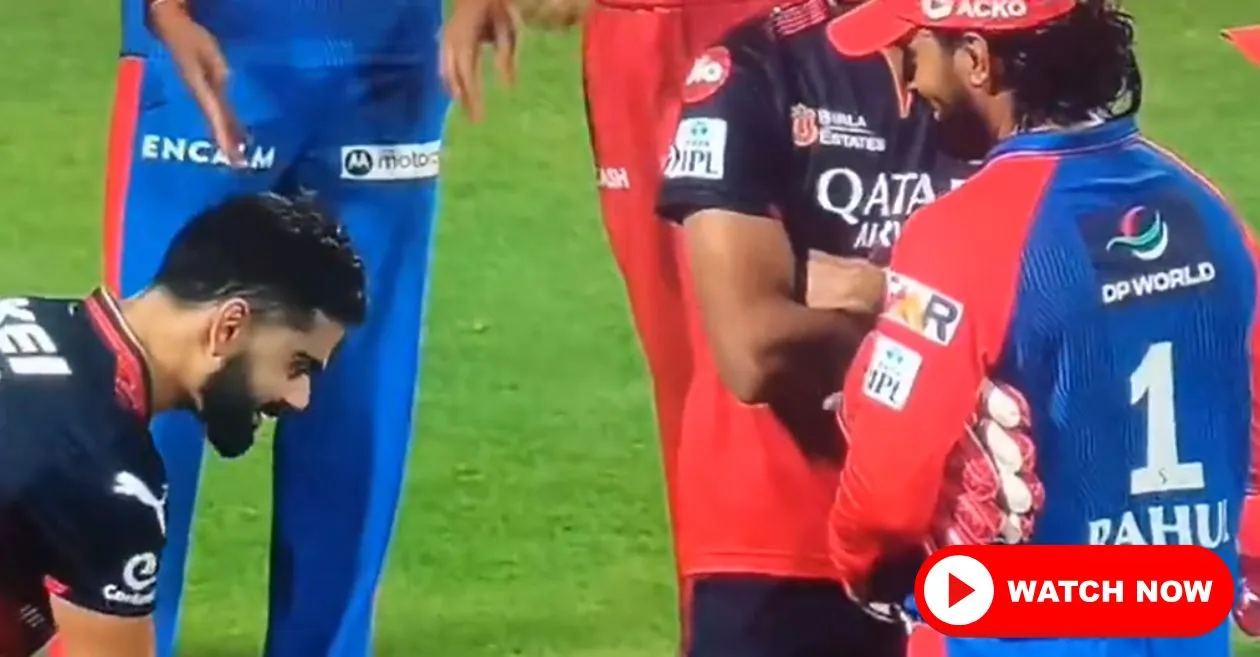 WATCH: Virat Kohli imitates KL Rahul’s ‘Kantara celebration’ post DC vs RCB match in IPL 2025