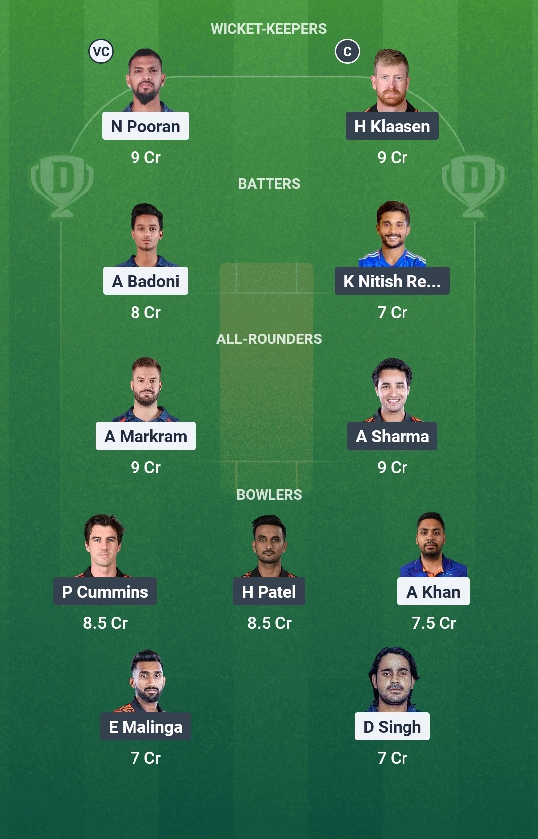 LSG vs SRH Dream11 Team for today's match (May 19, 2025)