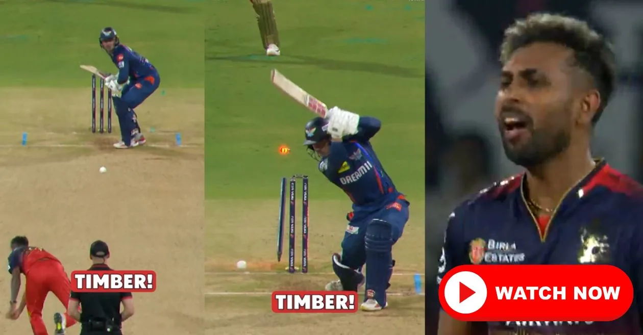 IPL 2025 [WATCH]: Nuwan Thushara cuts short Matthew Breetzke’s brief yet entertaining knock with an unplayable yorker | LSG vs RCB