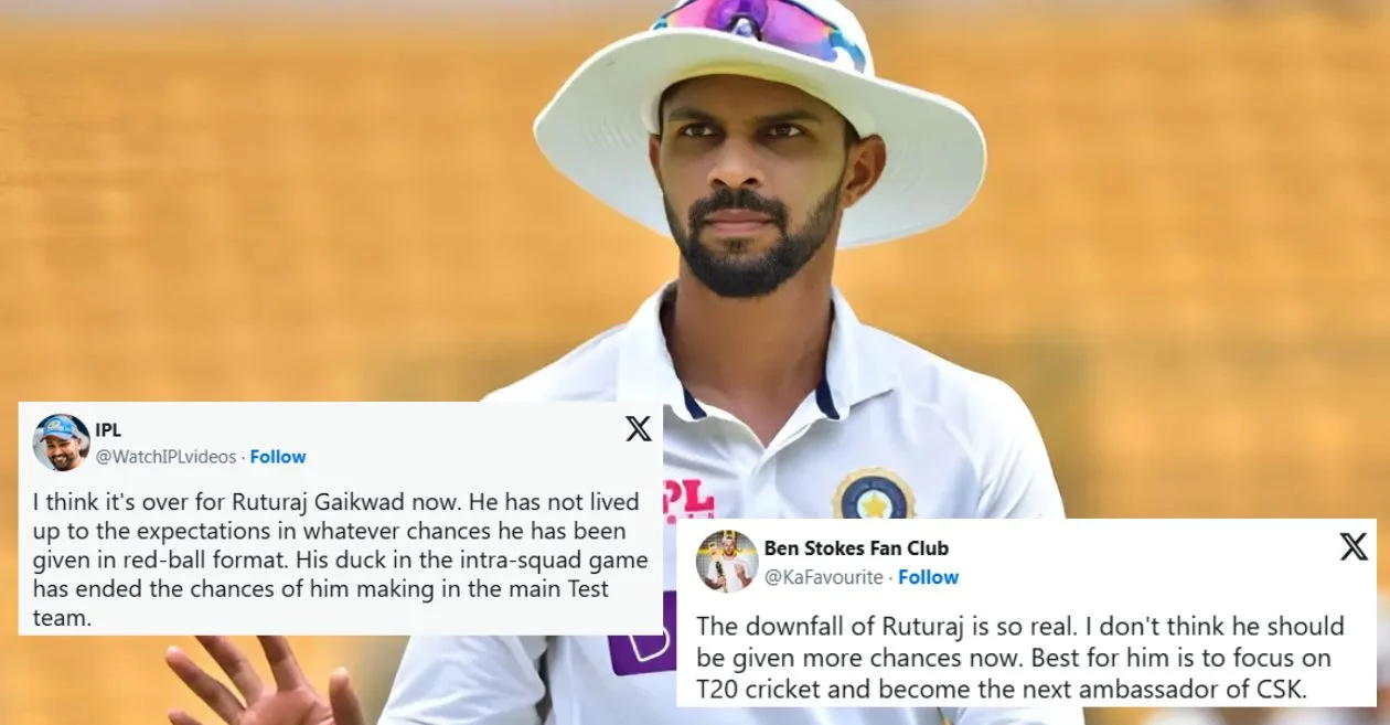 Is it over for Ruturaj Gaikwad? Fans react as CSK star gets out for a duck in India vs India A intra-squad match
