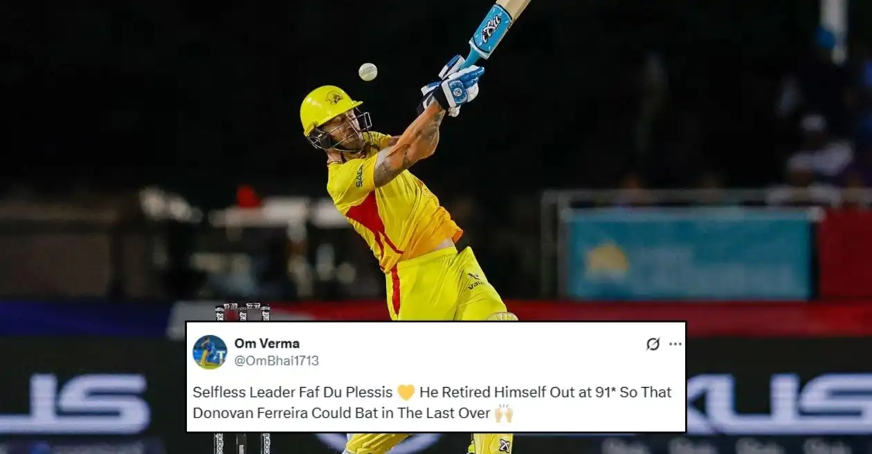 Fans salute Faf du Plessis as Texas Super Kings skipper retires himself out on 91 runs in MLC 2025 clash against Seattle Orcas