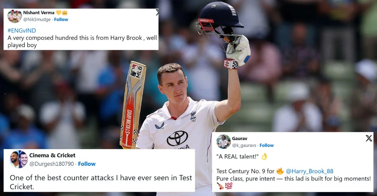 ENG vs IND: Fans react as Harry Brook brings up a scintillating century on Day 3 of the Edgbaston Test