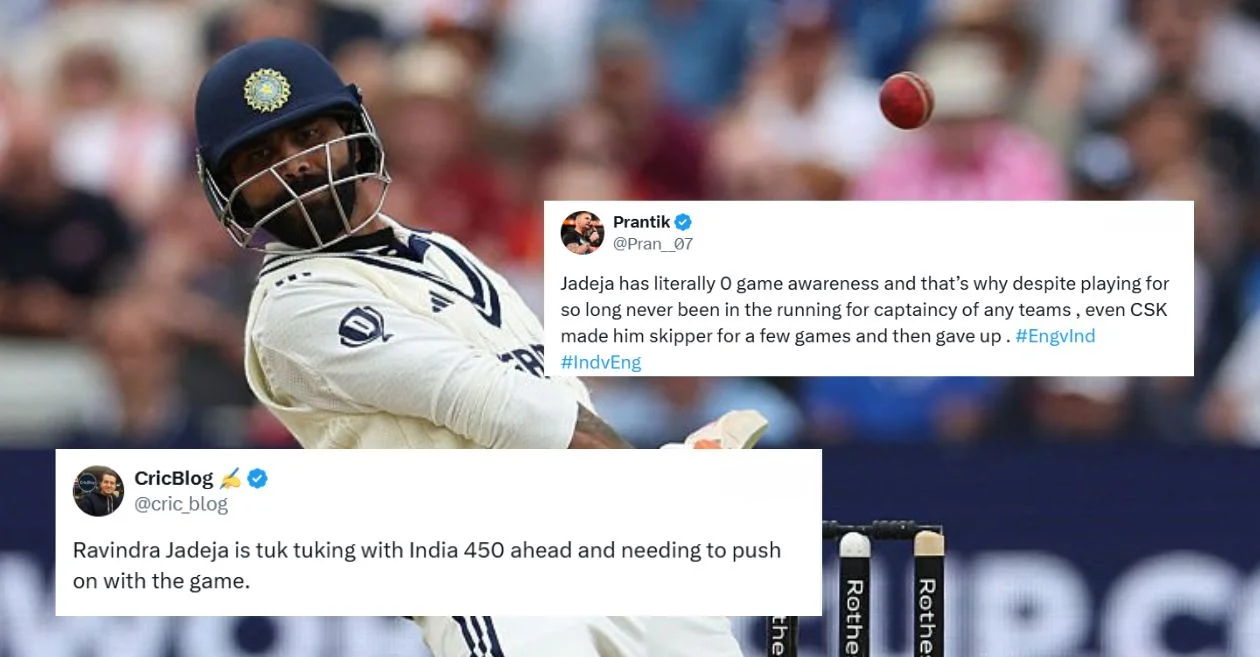 ENG vs IND: Fans slam Ravindra Jadeja for his overly defensive approach with the bat on Day 4 of Edgbaston Test