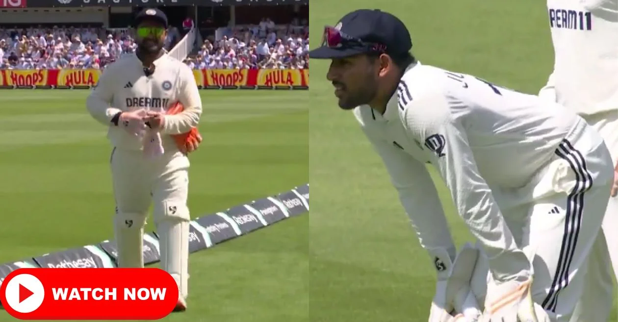 ENG vs IND [WATCH]: Rishabh Pant’s finger injury sees Dhruv Jurel take up wicketkeeping on Day 1 of Lord’s Test