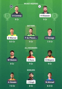 SEA vs TEX Dream11 team for for July 06