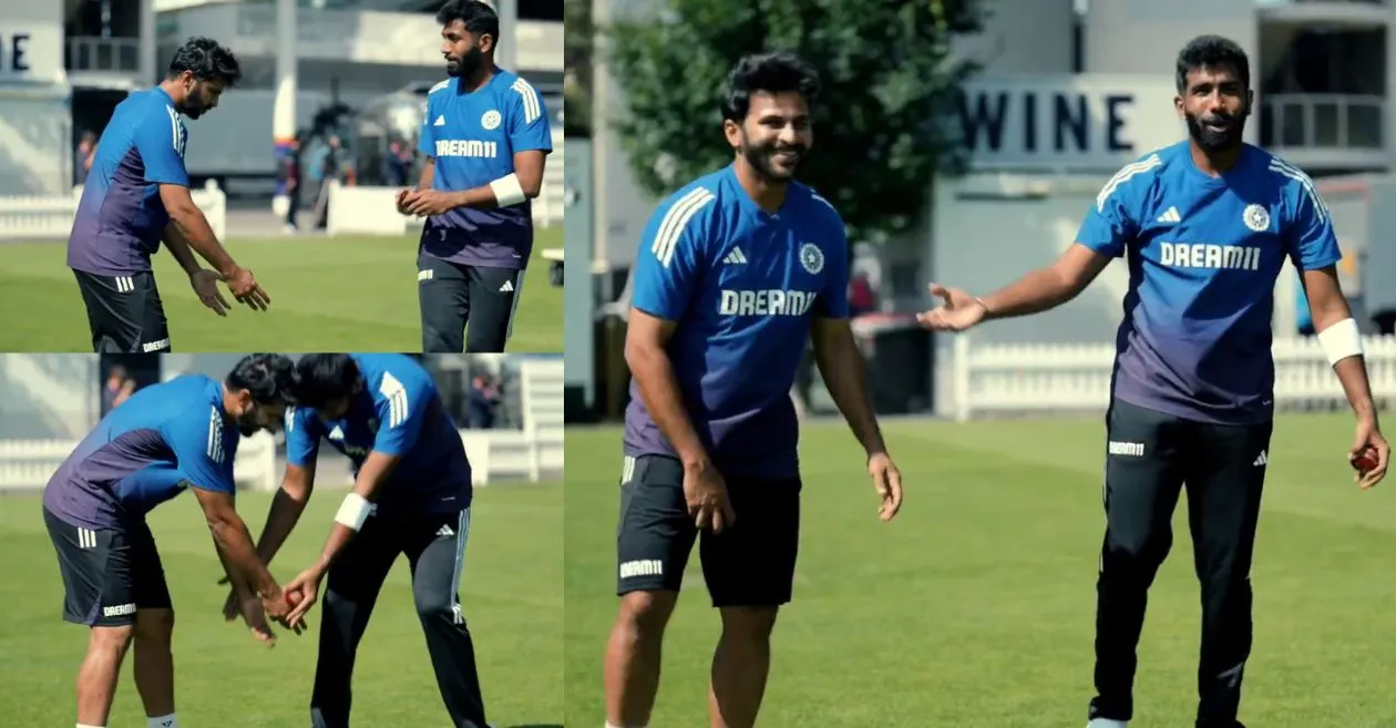 ENG vs IND [WATCH]: Shardul Thakur jokingly touches Jasprit Bumrah’s feet ahead of the Lord’s Test