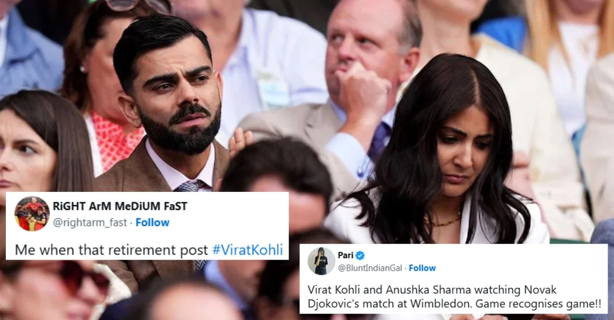 Fans react as Virat Kohli and Anushka Sharma’s Wimbledon appearance during Novak Djokovic’s match goes viral