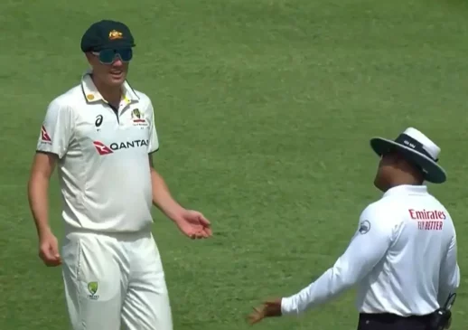 Visual 4 of Pat Cummins vs Umpire on runout