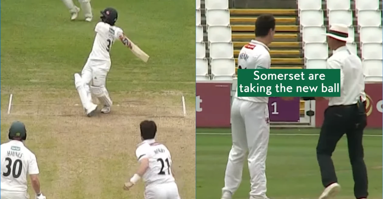WATCH: Ishan Kishan forces ball change with a brutal hit in County Championship
