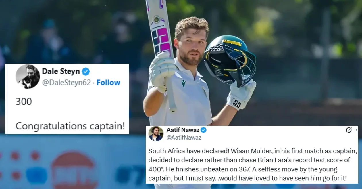 ZIM vs SA: Fans erupt in joy as South Africa’s Wiaan Mulder rewrites history with stunning 367 in the second Test