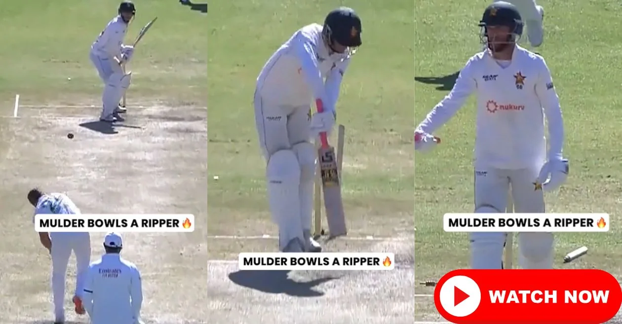 WATCH: Wiaan Mulder’s beautiful delivery removes Sean Williams as South Africa clean sweep Zimbabwe in second Test