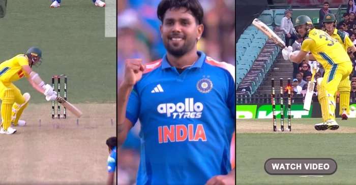 AUS vs IND [WATCH]: Harshit Rana dismantles Josh Hazlewood’s stumps to end Australia’s innings at 236 in 3rd ODI