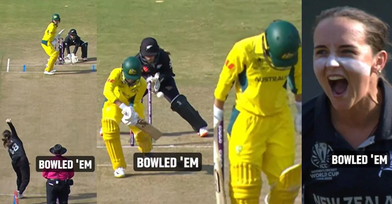 Women’s World Cup [WATCH]: Amelia Kerr’s googly rattles Phoebe Litchfield’s stumps in AUS-W vs NZ-W game