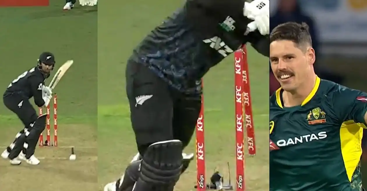 WATCH: Ben Dwarshuis cleans up Devon Conway with a beauty in NZ vs AUS 1st T20I