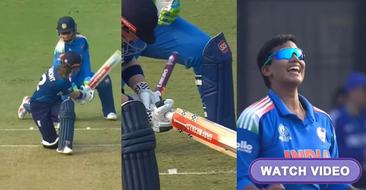 IND-W vs ENG-W [WATCH]: Deepti Sharma celebrates 150th ODI wicket with dismissal of Tammy Beaumont in Women’s World Cup 2025