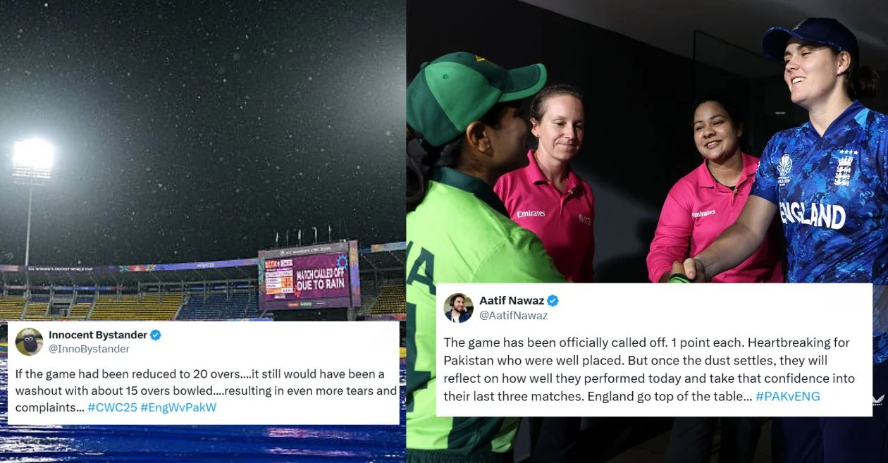 Fans react as rain forces cancellation of England vs Pakistan Women’s World Cup 2025 group match