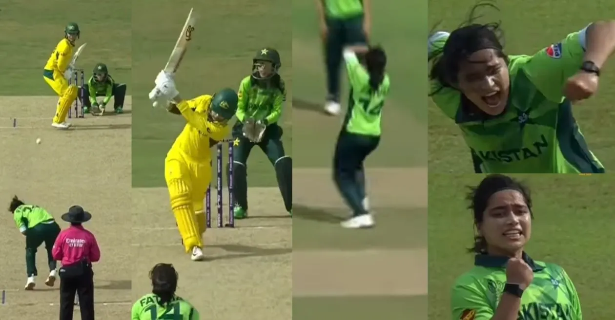 Women’s World Cup 2025 [WATCH]: Fatima Sana’s aggressive celebration after sending Phoebe Litchfield back to the pavilion in AUS-W vs PAK-W clash