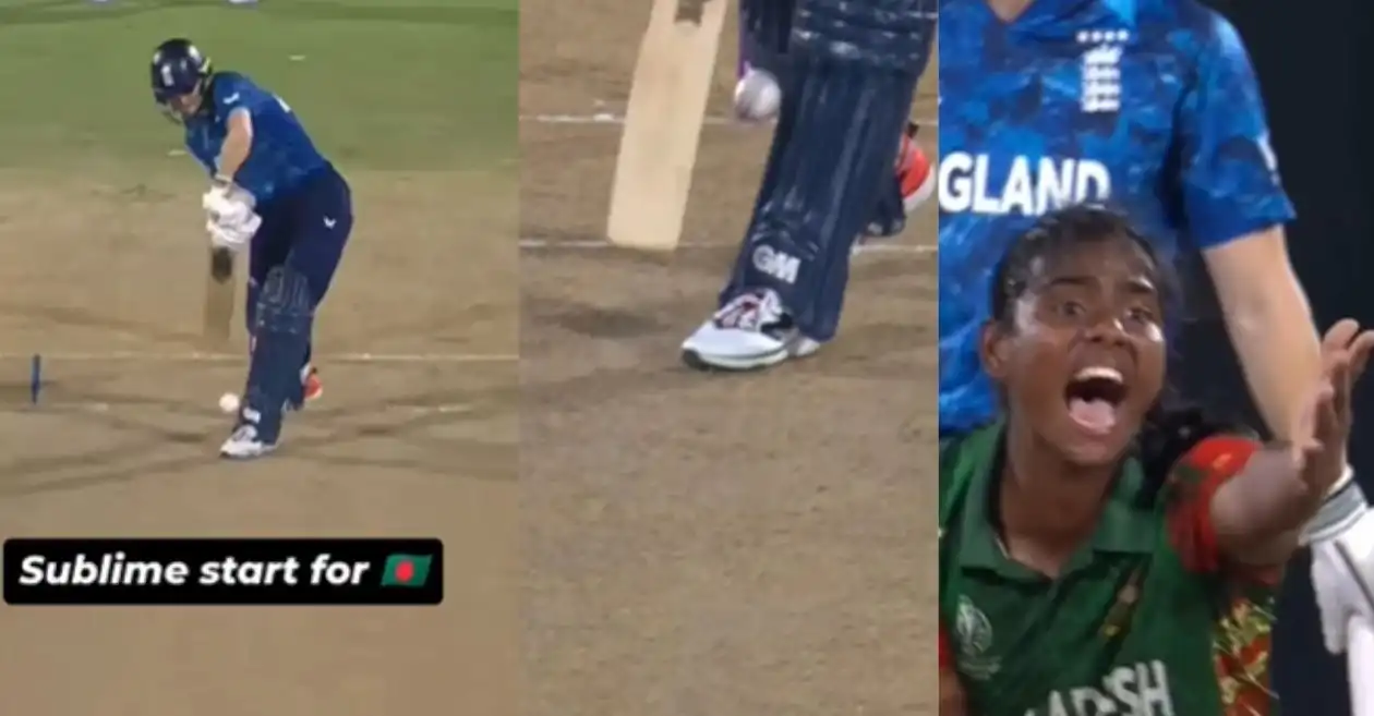 Women’s World Cup 2025 [WATCH]: Marufa Akter traps Amy Jones with a perfect in-swinger in ENG-W vs BAN-W clash