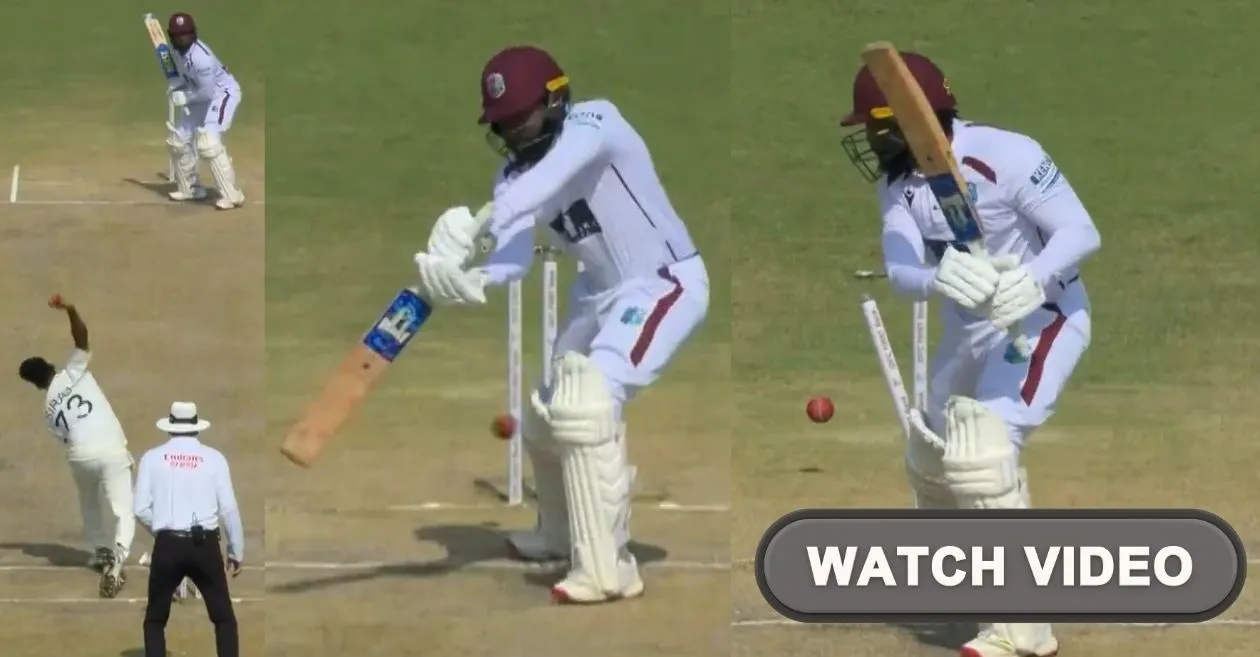 IND vs WI [WATCH]: Mohammed Siraj cleans up Jomel Warrican with a stunning delivery on Day 3 of the Delhi Test