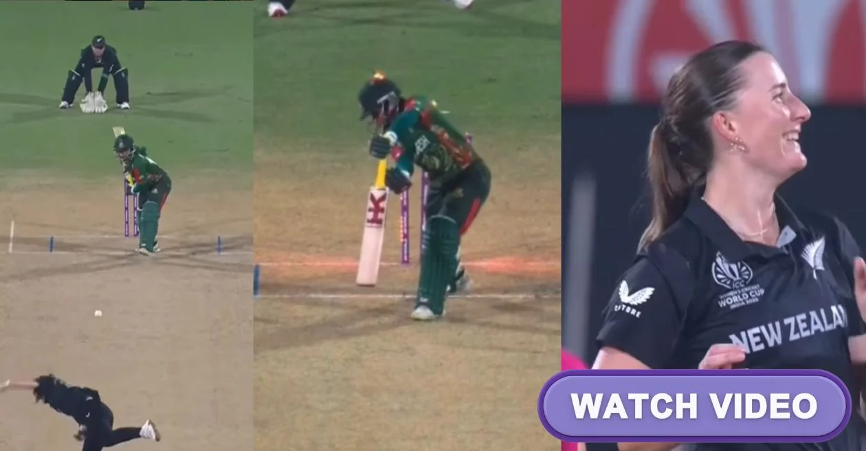 WATCH: Rosemary Mair bowls a jaffa to clean up Sharmin Akhter in NZ vs BAN Women’s World Cup 2025 clash