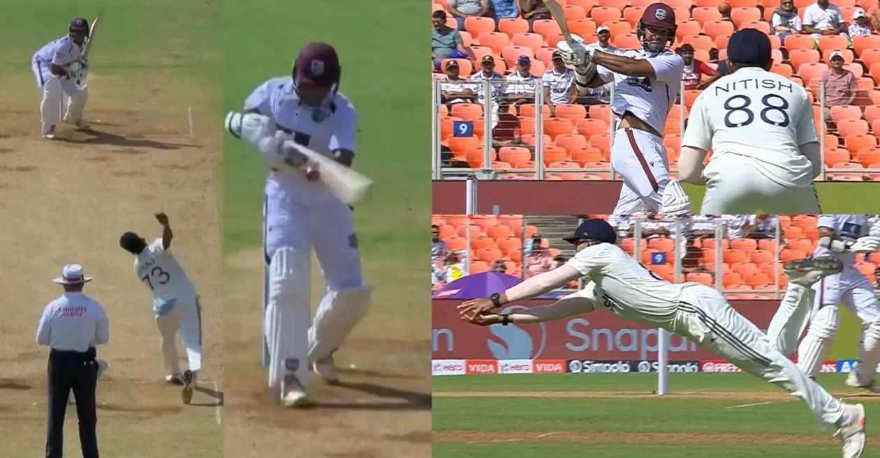 IND vs WI [WATCH]: Nitish Kumar Reddy pulls off a brilliant flying catch to get rid of Tagenarine Chanderpaul on Day 3 of the first Test