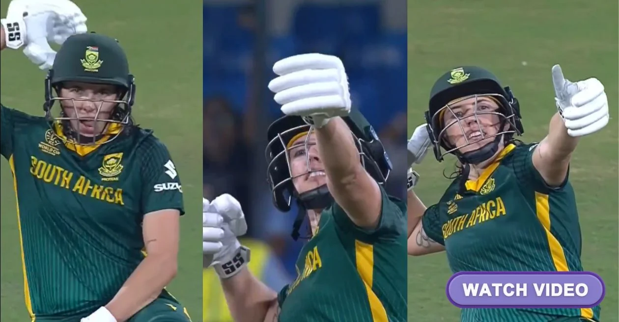 CWC 2025 [WATCH]: Tazmin Brits fires ‘bow and arrow’ celebration after smashing match-winning ton during NZ-W vs SA-W game