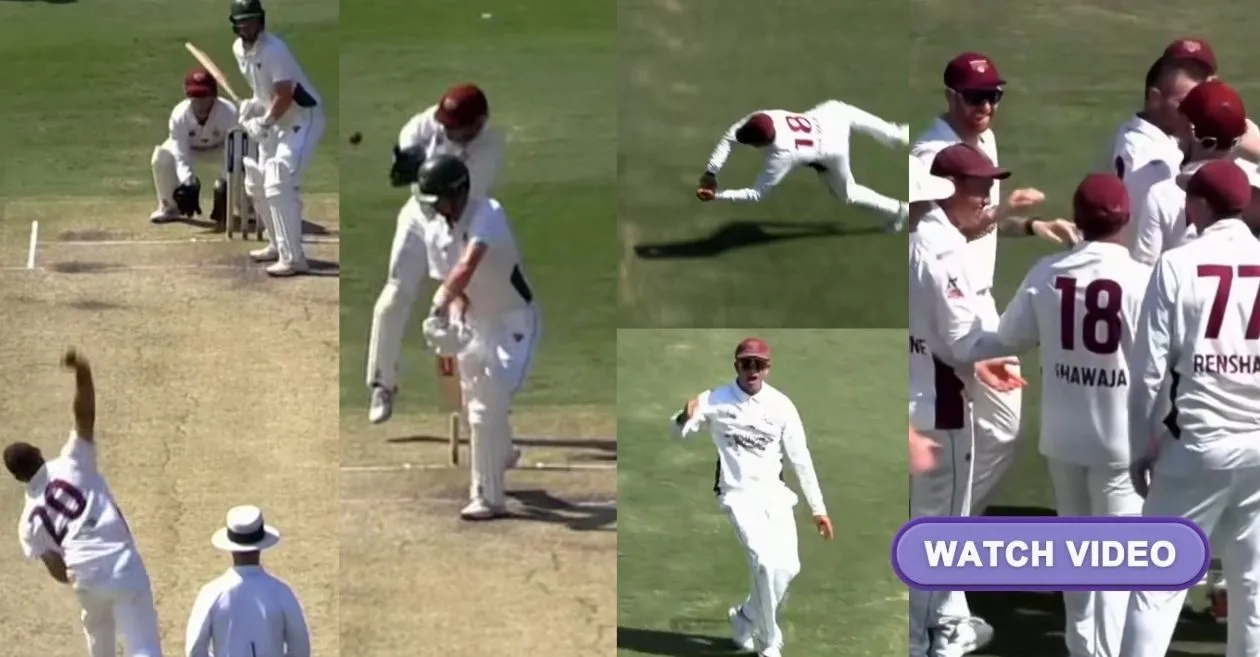 WATCH: Usman Khawaja plucks a blinder in slips to remove Bradley Hope during Sheffield Shield 2025-26 game