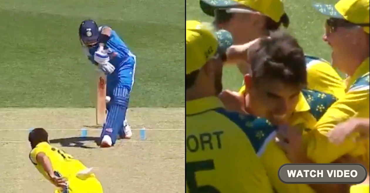 AUS vs IND [WATCH]: Virat Kohli departs for his second duck of the series in Adelaide ODI
