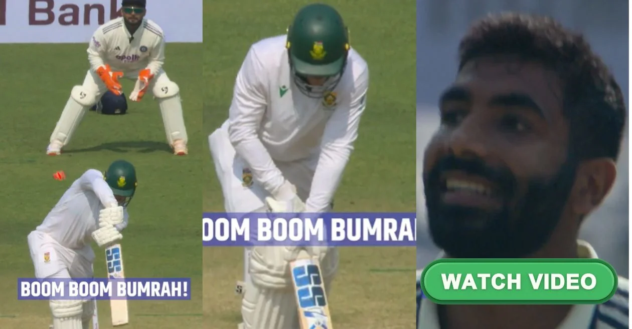 IND vs SA [WATCH]: Jasprit Bumrah’s thunderbolt shatters Ryan Rickelton’s stumps on Day 1 of the Kolkata Test