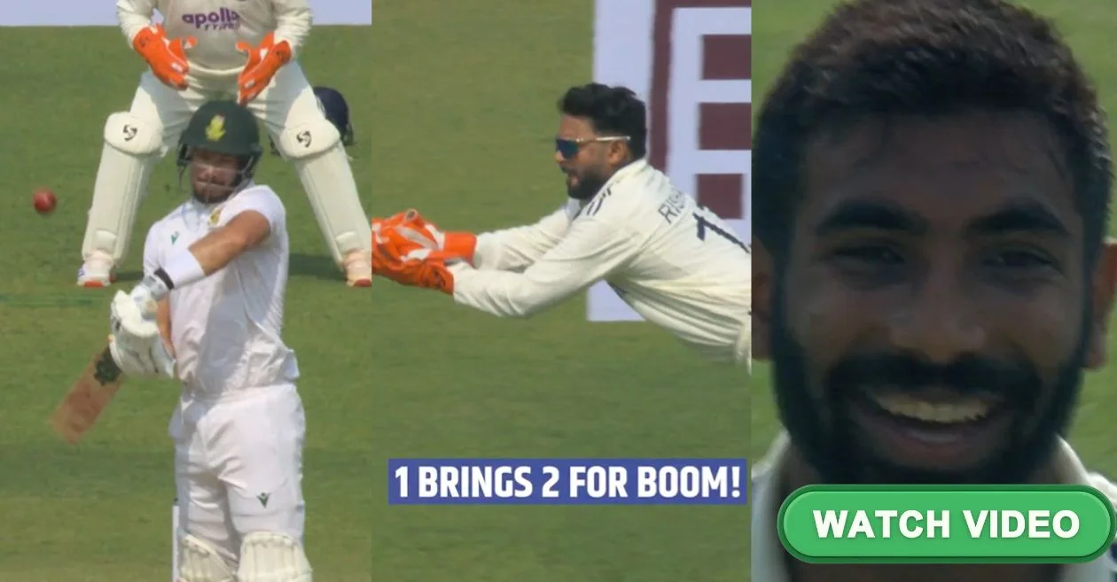 IND vs SA [WATCH]: Jasprit Bumrah’s brilliant delivery stuns Aiden Markram as Rishabh Pant takes a stunning catch on Day 1 of Kolkata Test