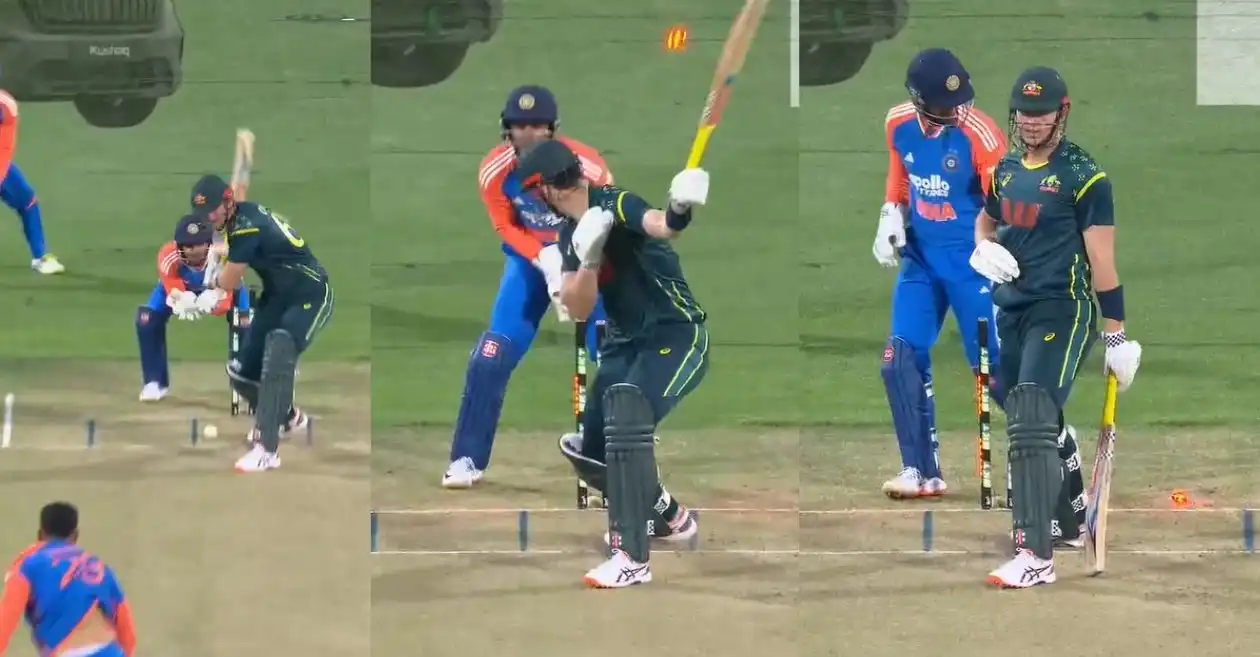 WATCH: Varun Chakaravarthy cleans up Mitchell Owen with a jaffa in AUS vs IND 3rd T20I