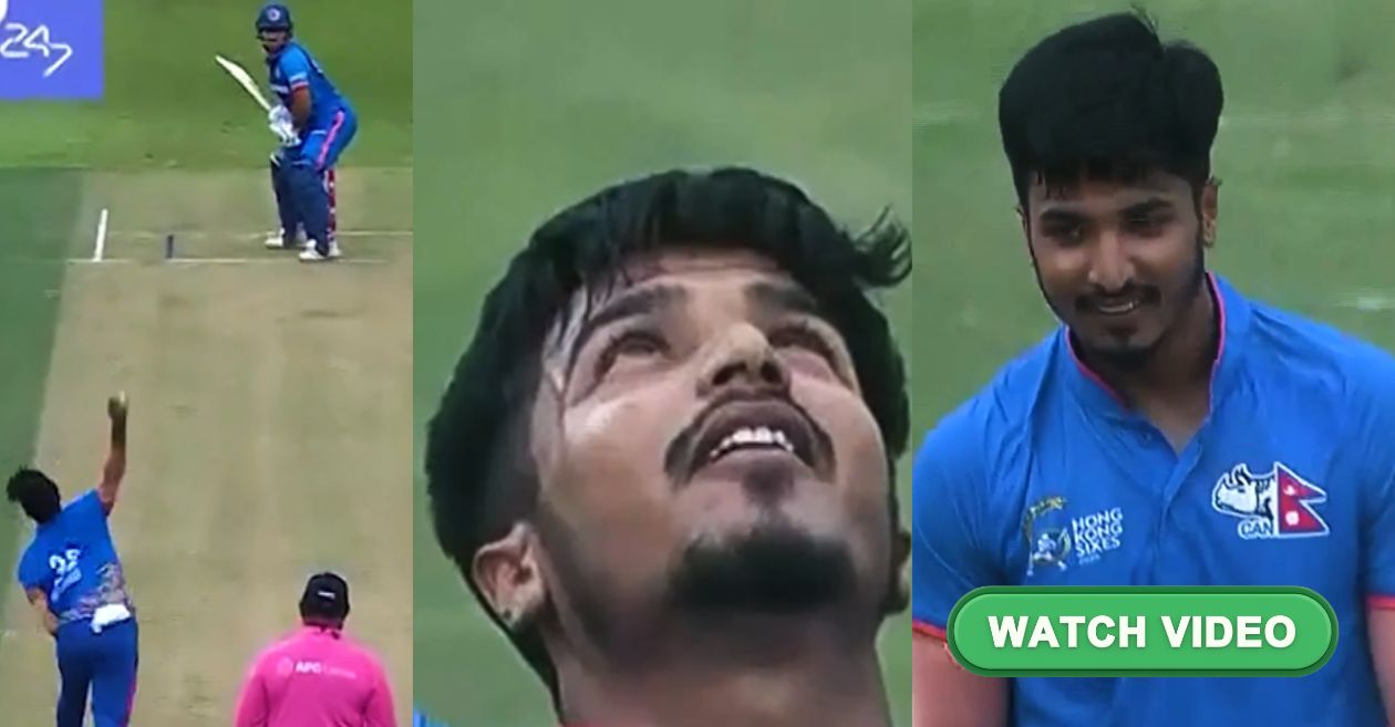 WATCH: Nepal’s Rashid Khan claims spectacular hat-trick against Afghanistan at Hong Kong Sixes 2025