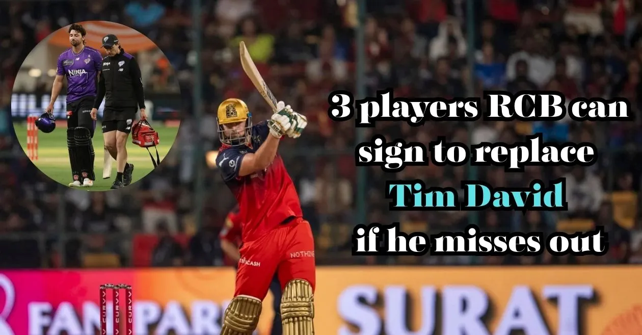 IPL 2026: 3 players RCB can sign to replace Tim David if he misses out