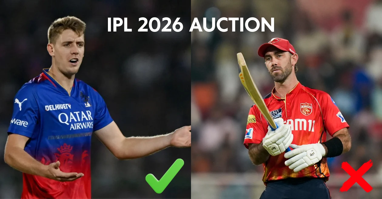 Cameron Green IN, Glenn Maxwell OUT: 1,355 players register for the IPL 2026 auction