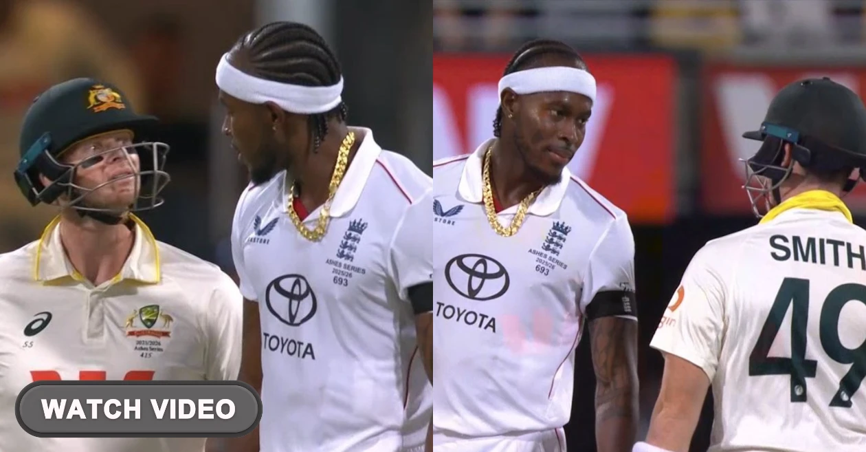 WATCH: Jofra Archer and Steve Smith get involved in heated exchange on Day 4 of the pink-ball Test