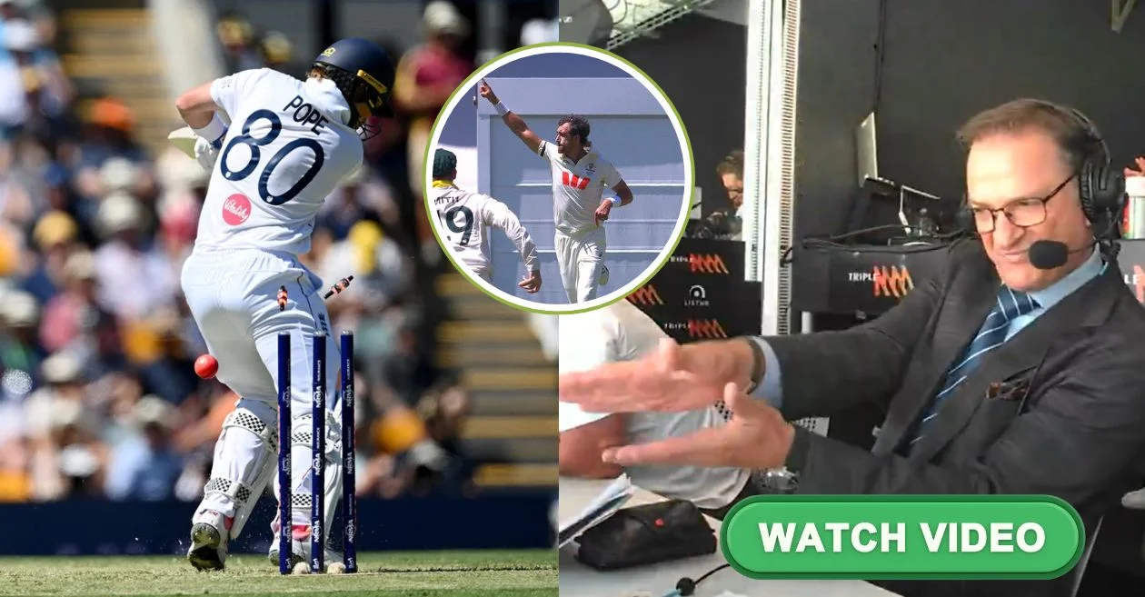 Ashes 2025-26 [WATCH]: Mark Waugh delivers a brutal sledge to Ollie Pope just before Mitchell Starc dismisses the England batter on Day 1 of the Gabba pink-ball Test