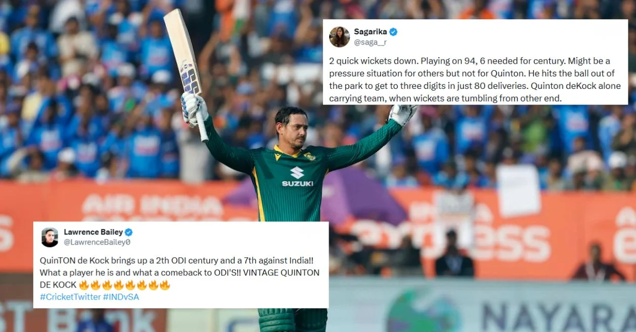 IND vs SA: Fans go berserk as Quinton de Kock equals Kumar Sangakkara’s record with his 23rd ODI century in Visakhapatnam