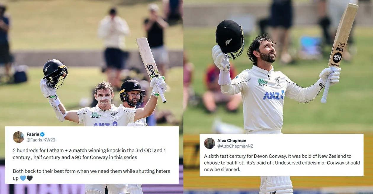 Fans react as Devon Conway and Tom Latham’s triple-century opening stand for New Zealand dismantles West Indies bowling attack on Day 1 of Mount Maunganui Test