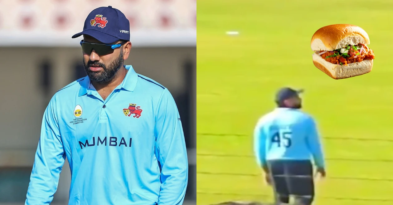 WATCH: Rohit Sharma’s cute reaction to fans ‘vada pav khaoge’ query during Vijay Hazare Trophy match