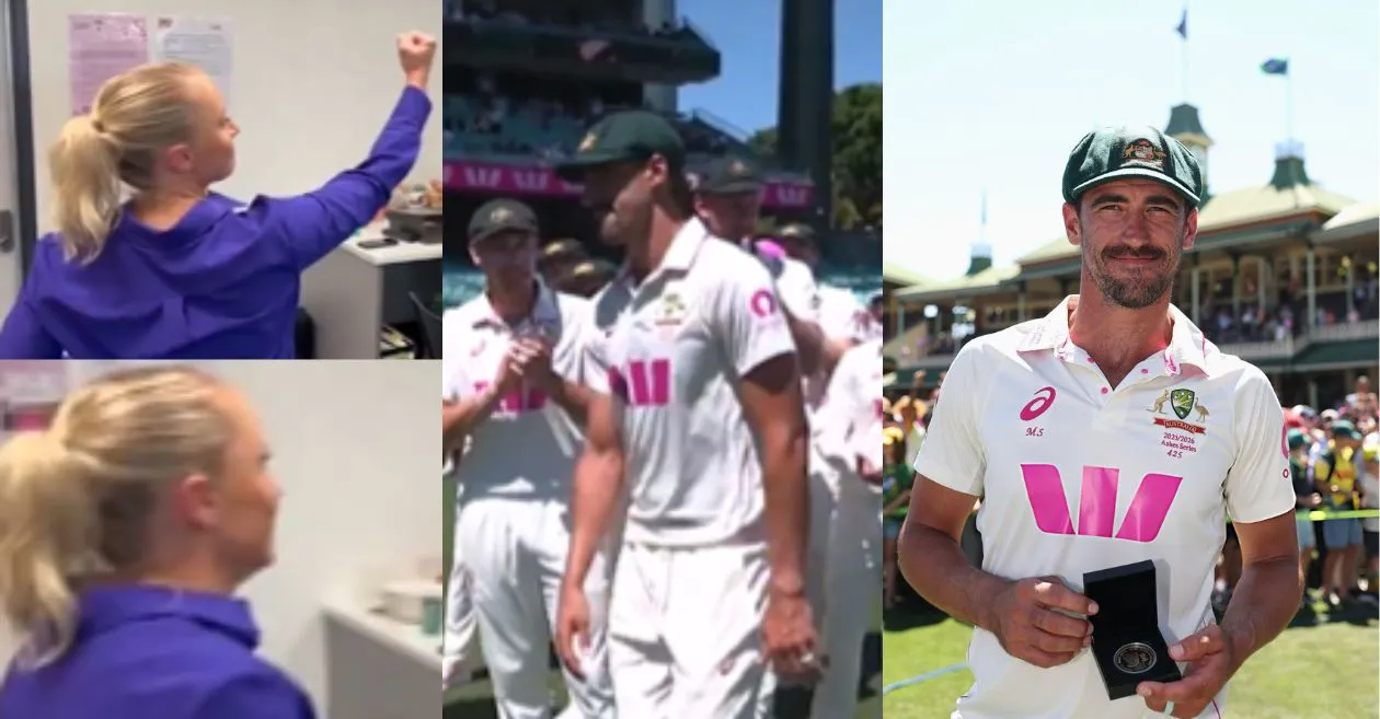 Ashes 2025-26 [WATCH]: Alyssa Healy’s adorable reaction steals the limelight as Mitchell Starc bags Player of the Series in