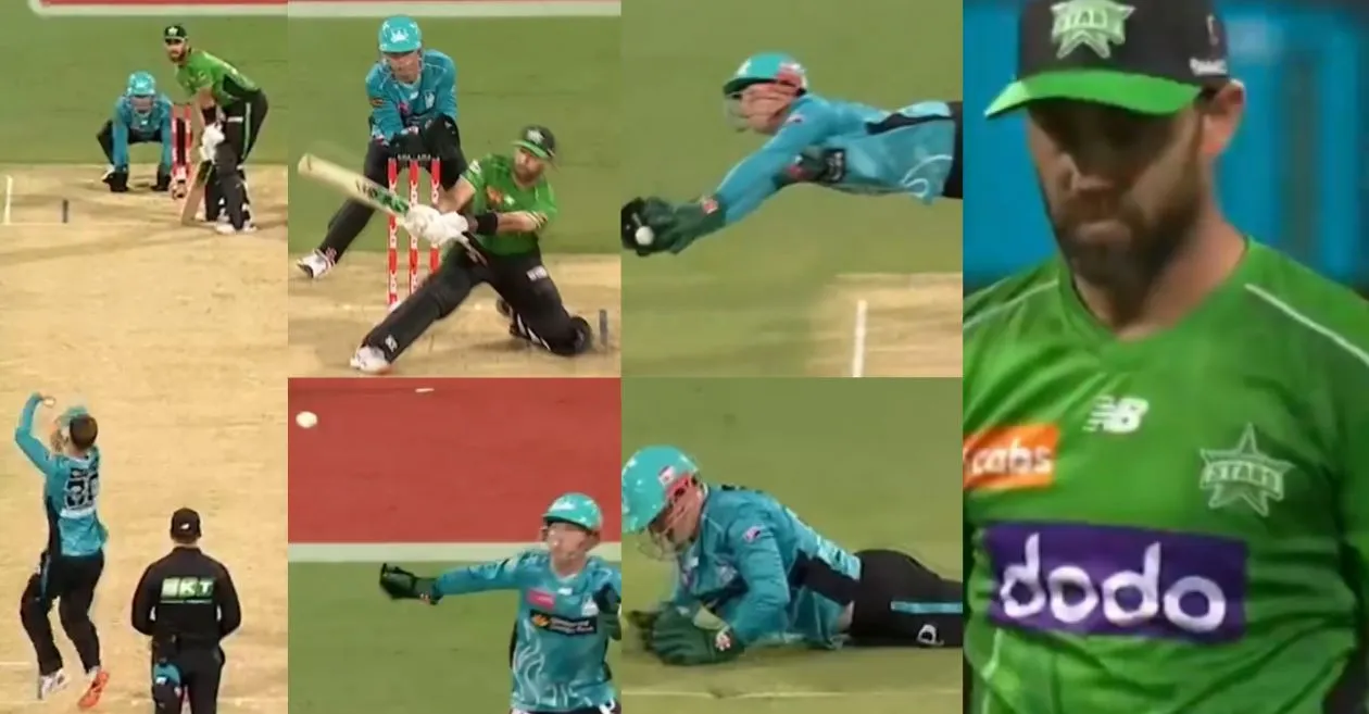 WATCH: Jim Peirson grabs a screamer to remove Glenn Maxwell in BBL|15