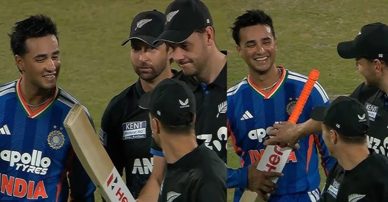 New Zealand players check Abhishek Sharma’s bat after Guwahati assault – IND vs NZ, 3rd T20I
